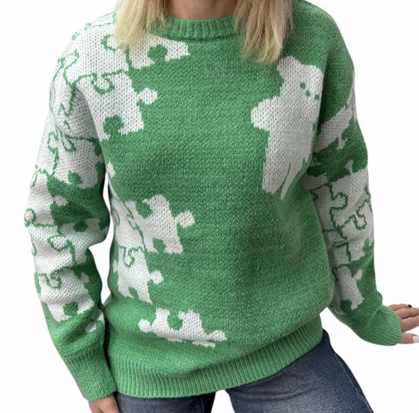 Свитер Elena&Vika (46-52) 25407 green (зима)