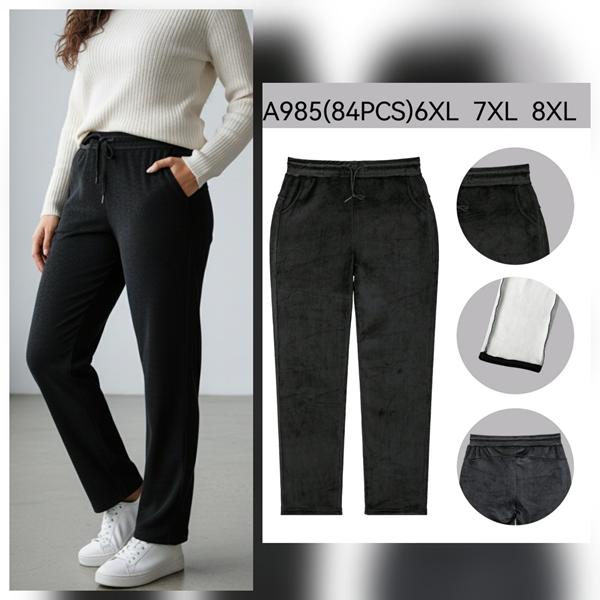 Штаны спорт Hoan (6XL-8XL) A985 black (зима)