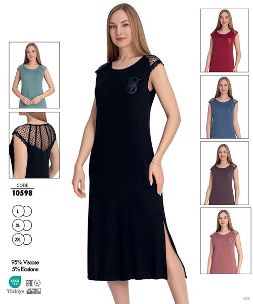 Ночнушка Cotpark (L-2XL) 10598 d.pink (лето)