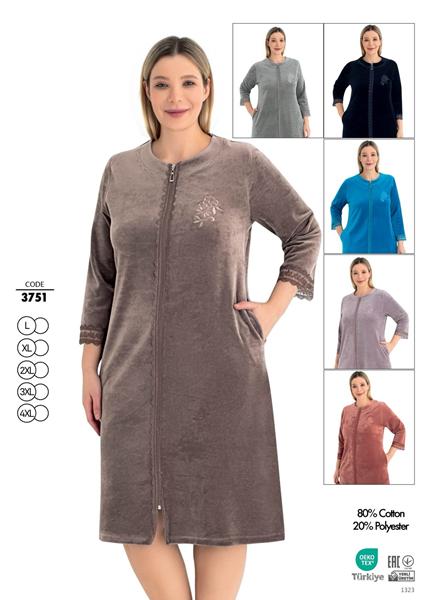 Халат Cotpark (L-4XL) 3751 l.grey (деми)