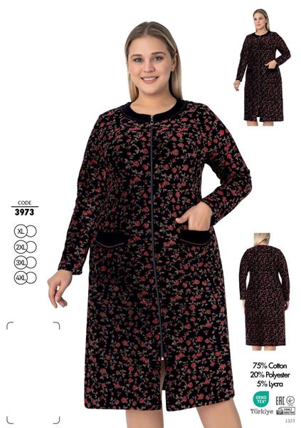 Халат Cotpark (XL-4XL) 3973 black (деми)