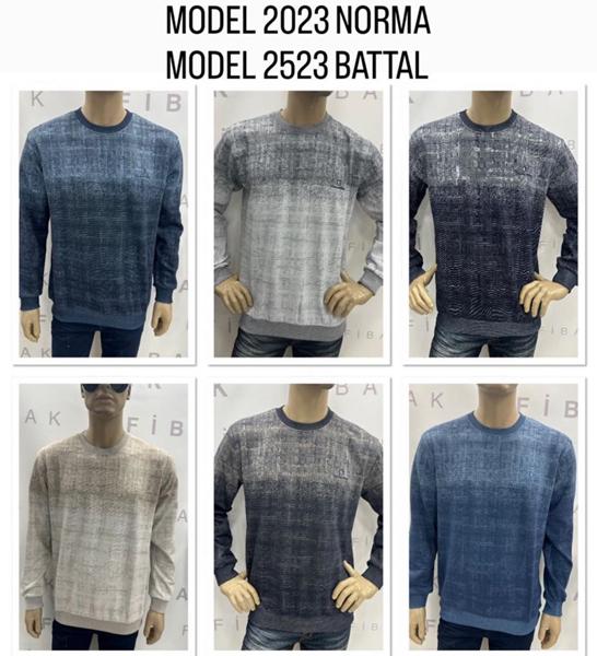 Свитер Vip Stendo (L-2XL) 2523 d.grey-l.grey (деми)