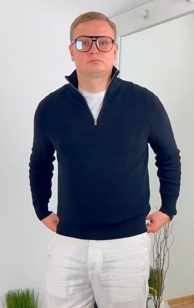 Свитер Vip Stendo (M-2XL) 5955 navy (зима)