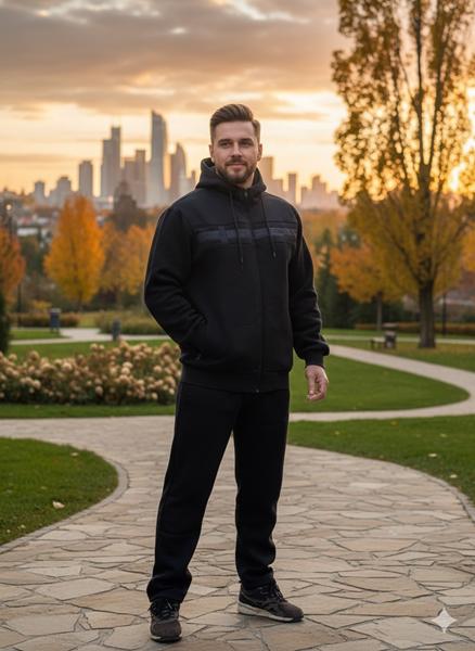 Костюм спорт Vip Stendo (3XL-5XL) VS1684 black (зима)