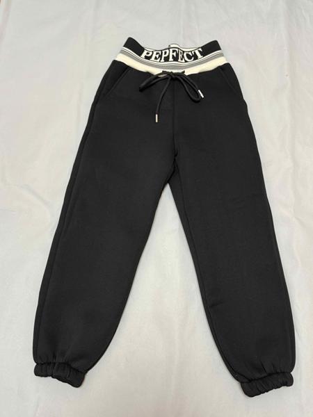 Штаны спорт Bright Harmony (122-152) B889 black-beige (зима)