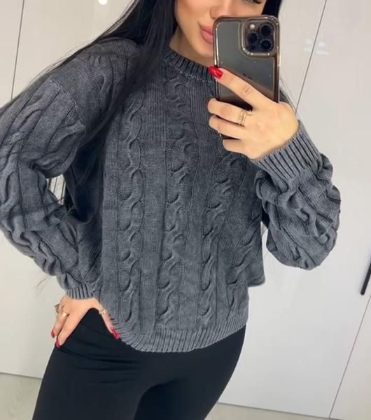 Свитер Lora (46-48) LR832 d.grey (зима)