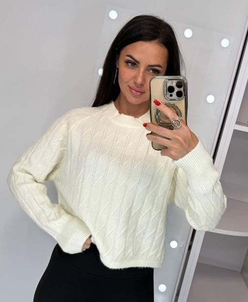 Свитер Lora (one size) LR837 white (зима)