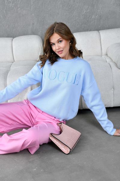 Свитер Lora (one size) LR850 l.blue (зима)