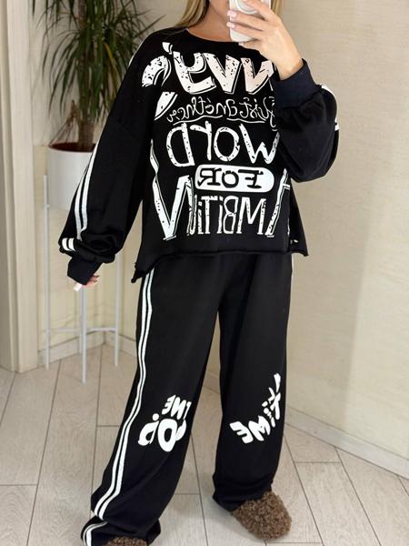 Костюм спорт Lora (one size) LR864 black (деми)