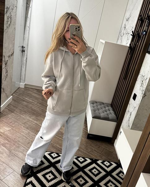 Кофта спорт Lora (one size) LR866 grey (зима)