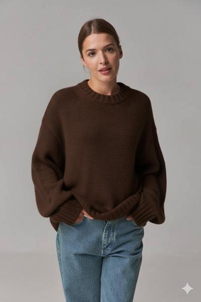 Свитер Lora (one size) LR867 brown (зима)