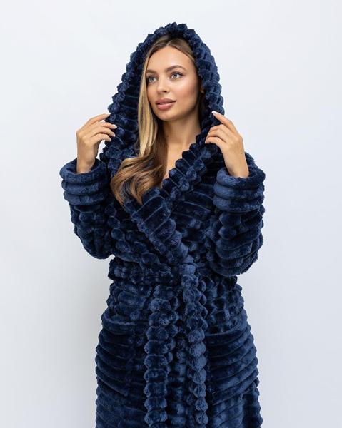 Халат Cotpark (M-2XL) C5 navy (зима)