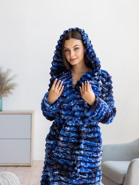 Халат Cotpark (M-2XL) C19 blue (зима)