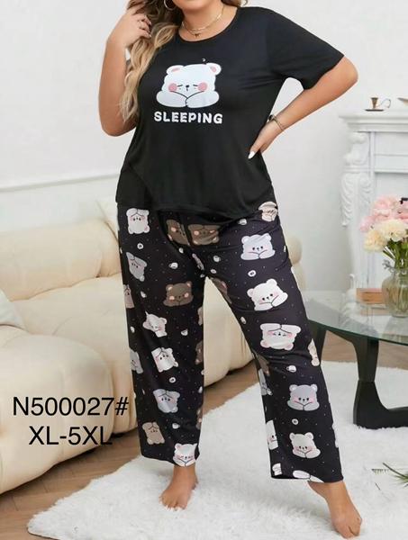 Пижама Brilliant (XL-5XL) B500027 black (лето)