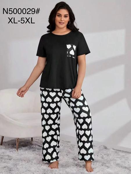 Пижама Brilliant (XL-5XL) B500029 black (лето)