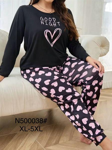 Пижама Brilliant (XL-5XL) B500038 black (деми)