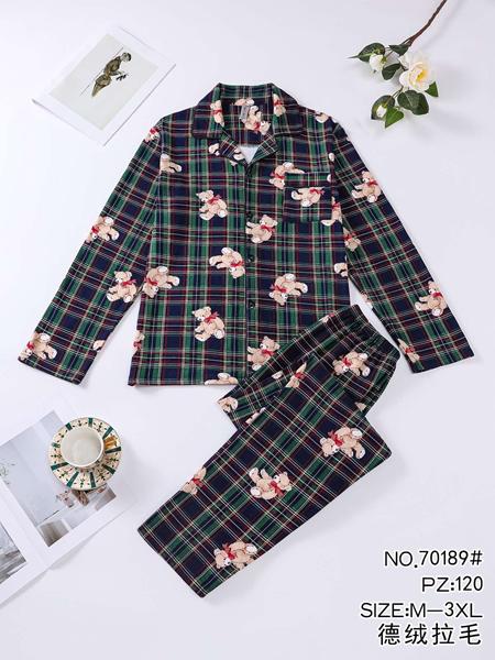 Пижама Brilliant (M-3XL) B70189 green (зима)