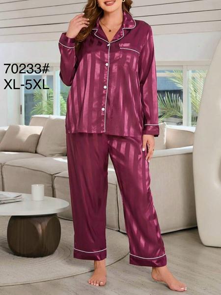 Пижама Brilliant (XL-5XL) B70233 wine (деми)