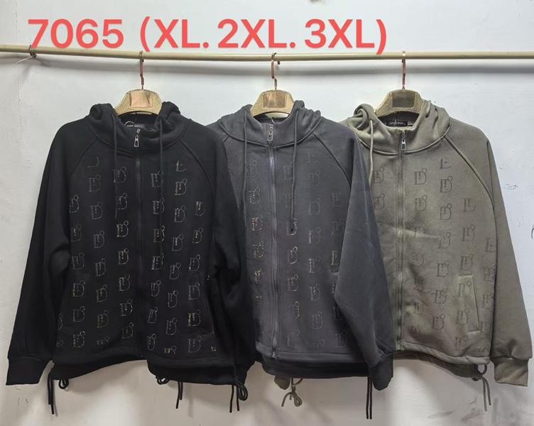 Кофта спорт Saint Wish (XL-3XL) 7065 black (зима)