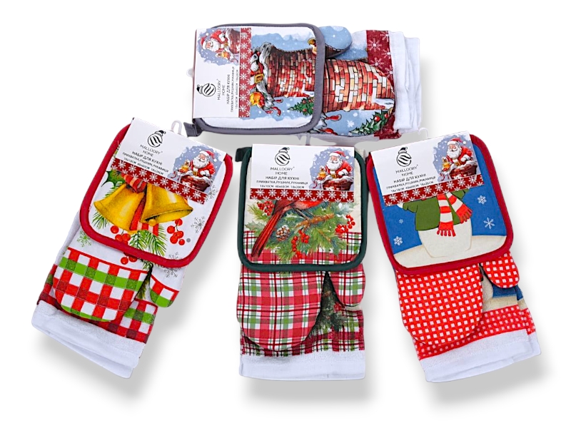 Комплект Obuv OK2 (18*18)&nbsp; 3202 mix Набір кухоний прихватки,рушник (деми)