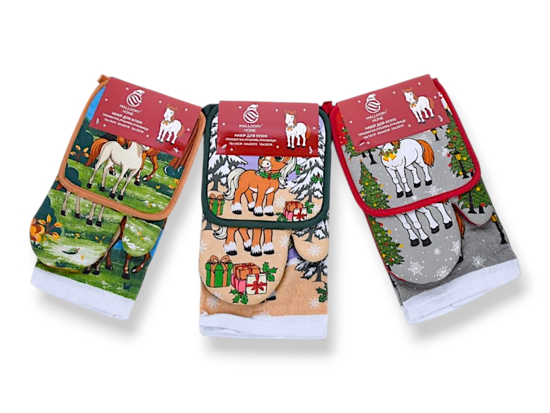 Комплект Obuv OK2 (18*18) 3203 mix Набір кухоний прихватки,рушник&nbsp; (деми)