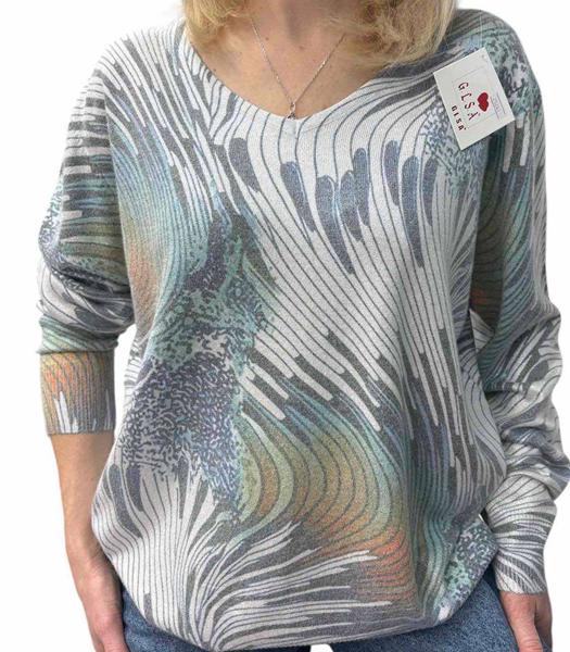 Свитер LeVisha (46-52) 25241 l.grey-mint (деми)