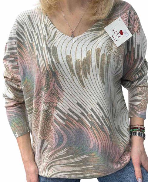 Свитер LeVisha (46-52) 25241 l.grey-pink (деми)