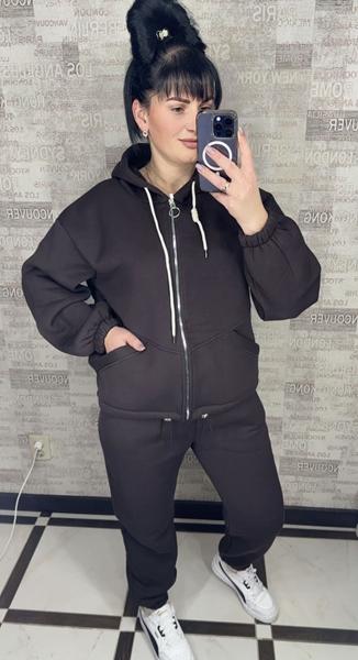 Костюм спорт Valentina (48-56) 091 d.brown (зима)