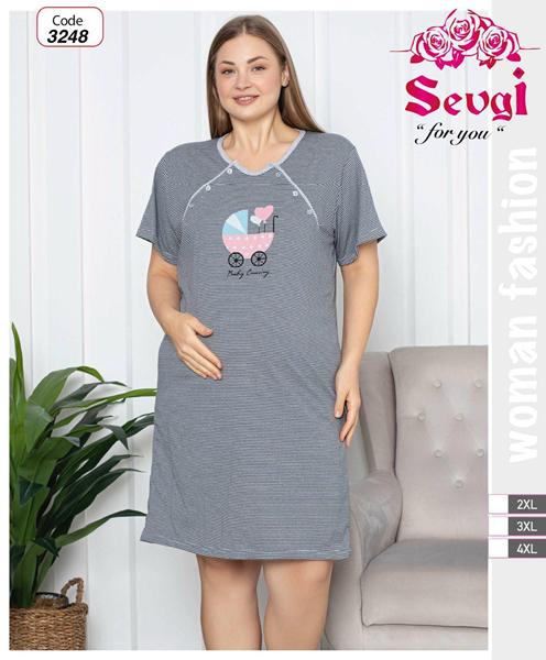 Ночнушка Disneyopt (2XL-4XL) DS408-3248 grey (лето)