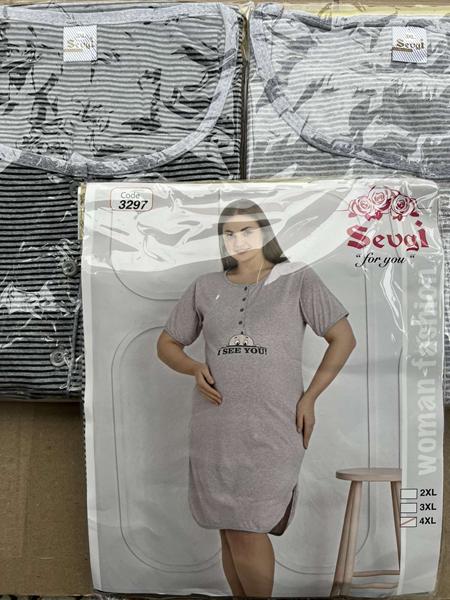 Ночнушка Disneyopt (2XL-4XL) DS413-3297 grey (лето)