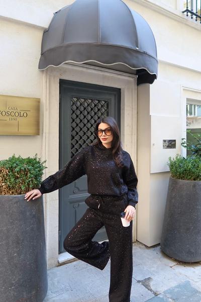 Костюм спорт Karon (S-L) 5845 black (зима)