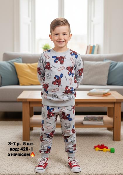 Костюм спорт AMZ (3-7) M420-1 grey (зима)