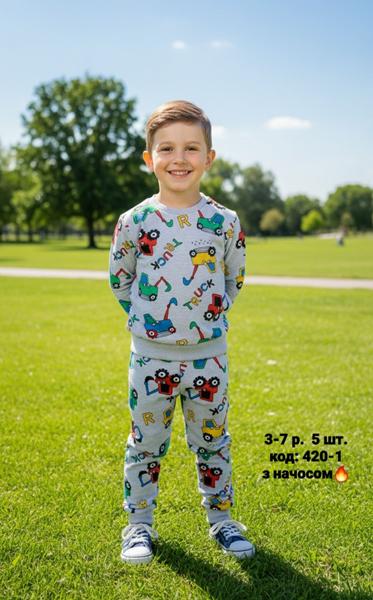 Костюм спорт AMZ (3-7) M420-1-1 grey (зима)