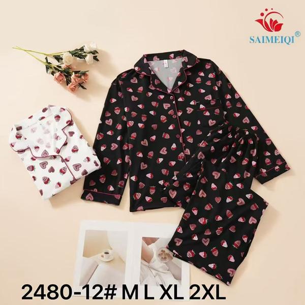 Пижама Estima (M-2XL) 2480-12 black (деми)