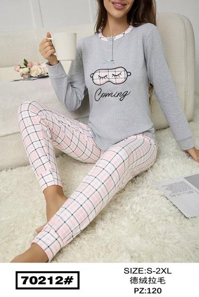 Пижама Estima (S-2XL) 70212 grey-pink (зима)