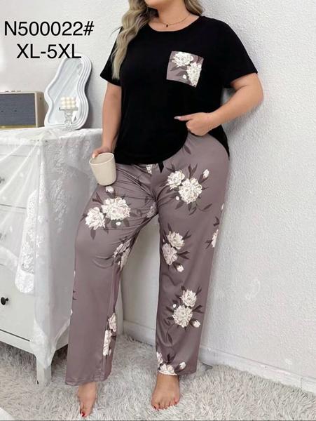 Пижама Estima (XL-5XL) N500022 black-grey (деми)