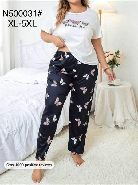 Пижама Estima (XL-5XL) N500031 white-black (деми)