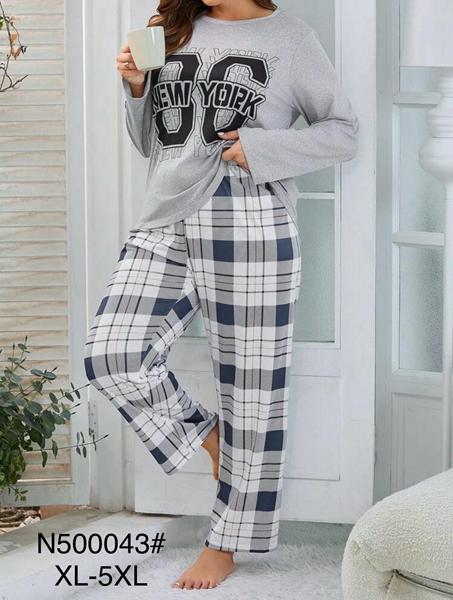 Пижама Estima (XL-5XL) N500043 grey (деми)
