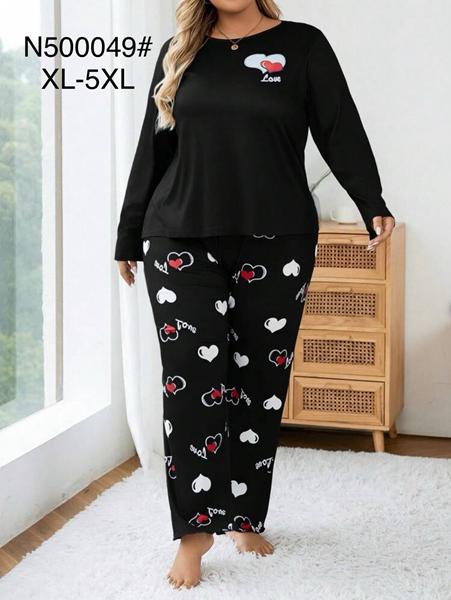 Пижама Estima (XL-5XL) N500049 black (деми)