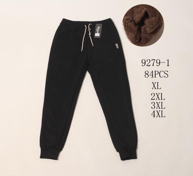 Штаны спорт Kenalin (2XL-6XL) 9179-1 black (зима)