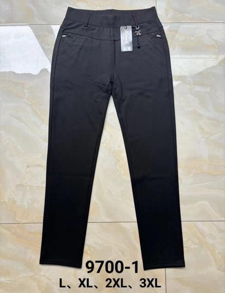 Штаны спорт Kenalin (L-3XL) 9700-1 black (деми)