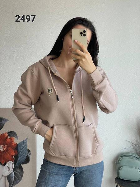 Кофта спорт FSN (42-48) 2497 beige (зима)