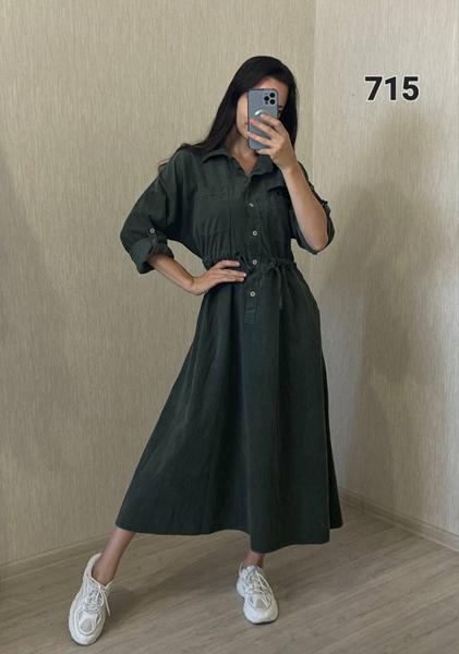 Платье FSN (46-50) 715-1 khaki (деми)