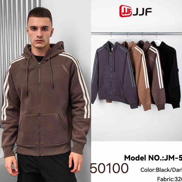 Кофта спорт JJF (L-4XL) 50100 d.grey (зима)