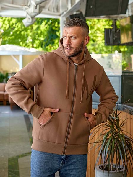 Кофта спорт JJF (L-4XL) 50103-1 brown (зима)
