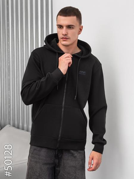 Кофта спорт JJF (L-4XL) 50128 black (зима)