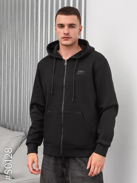 Кофта спорт JJF (L-4XL) 50128-1 black (зима)