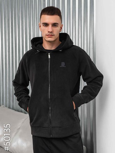 Кофта спорт JJF (L-4XL) 50135 black (зима)