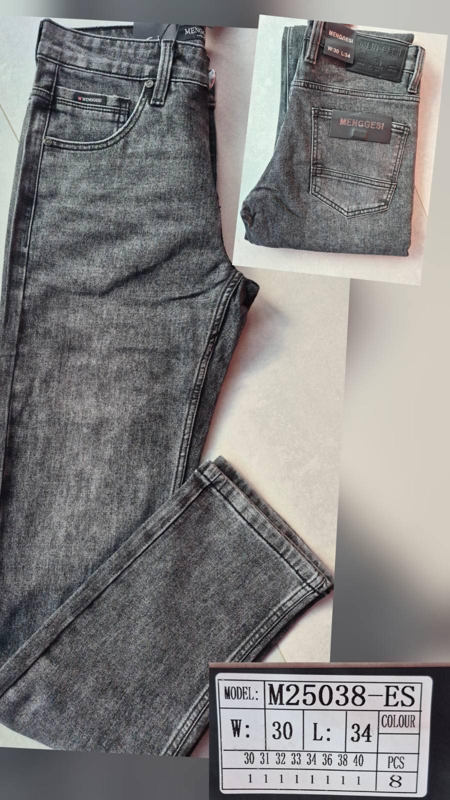 Джинсы God Baron (30-40) M25038-ES grey (деми)