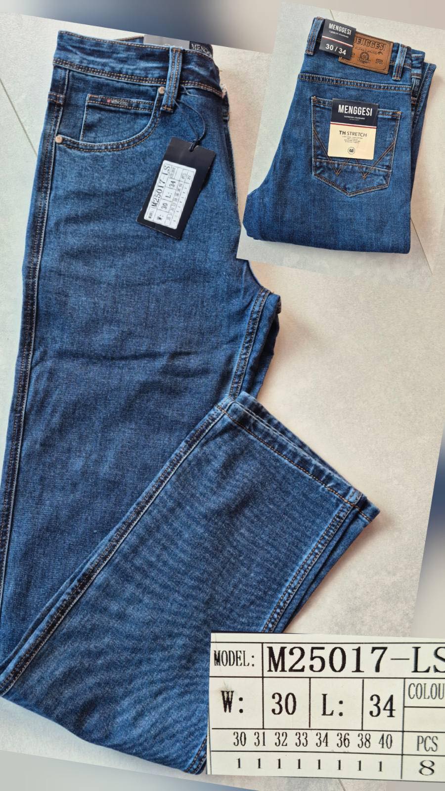 Джинсы God Baron (30-40) M25017-LS blue (деми)